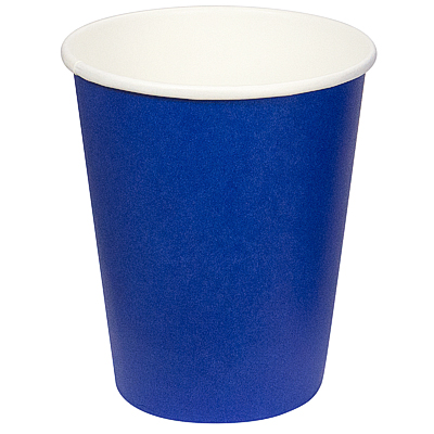 Стакан бумажный   250мл D80 мм 1-сл для горячих напитков СИНИЙ   ''PPS''   1/50/1000